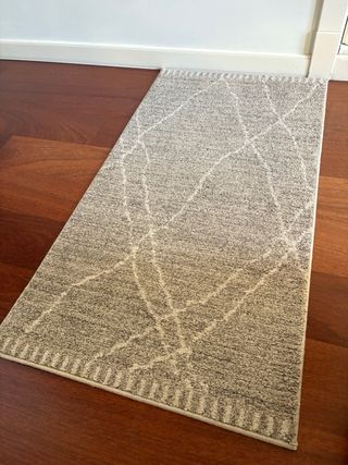 Juego de 2 alfombras grises con diseño