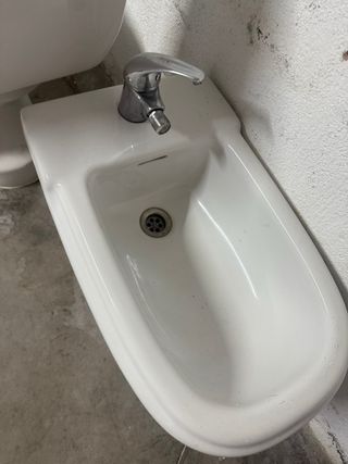 Conjunto Inodoro y Lavabo Cerámica Blanco