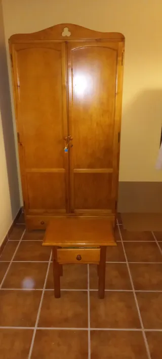 Armario y mesita de noche de madera