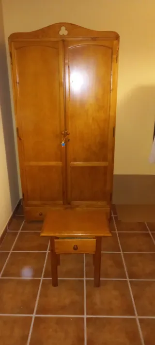 Armario y mesita de noche de madera