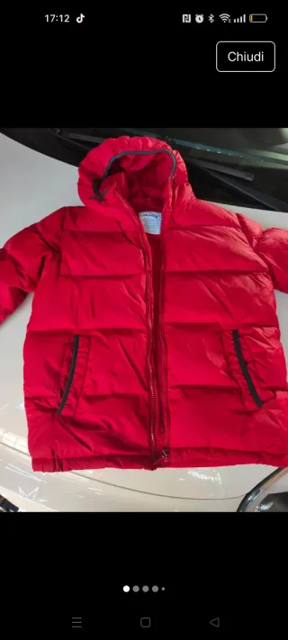 Giubbotto rosso ragazzo con cappuccio