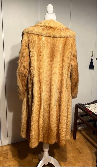 Abrigo Piel Zorro Beige/Naranja Talla Única