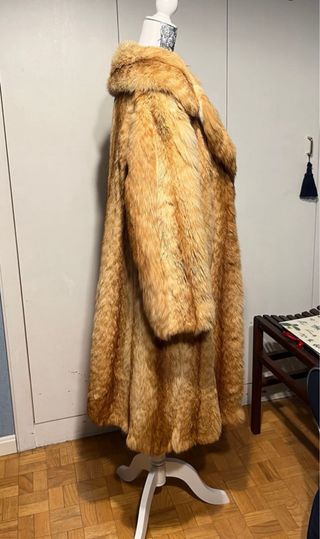 Abrigo Piel Zorro Beige/Naranja Talla Única