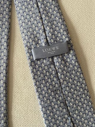 Corbata Loewe Seda Azul y Blanca