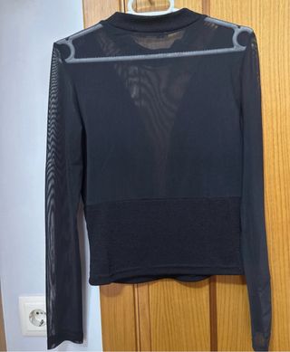 Camiseta negra transparente brillos