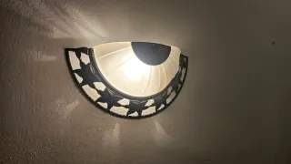 2 Lámpara de pared cristal y metal dorado