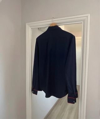 Camisa Zara Hombre Talla 40 Azul Marino