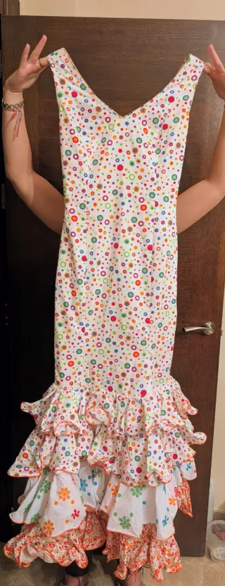 Vestido Flamenca Talla 42 Multicolor