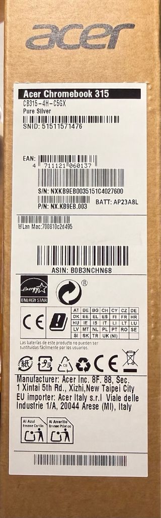 Acer Chromebook 315 Nuevo