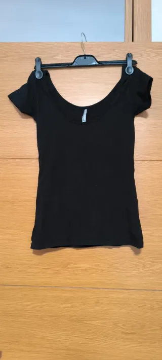 Falda negra con detalle plateado Talla S