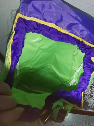 Mochila vintage 1990 verde y morada