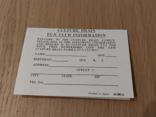 TARJETA DE REGISTRO NINJA BOY GAME BOY