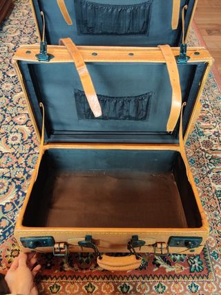 Lote maletas vintage cuero (2 unidades)