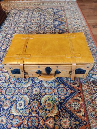 Lote maletas vintage cuero (2 unidades)