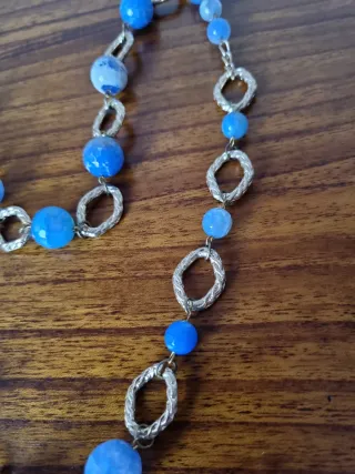 Collar Bisutería azul y dorado