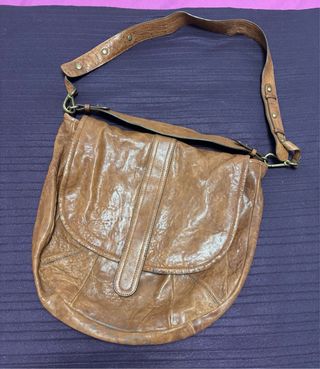 Bolso Massimo Dutti Piel Marrón Grande