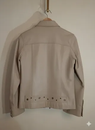 Chaqueta piel beige