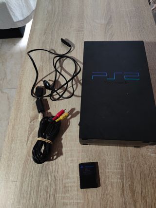 Consola PS2 FAT Negra + Cables + Memory Card LEER