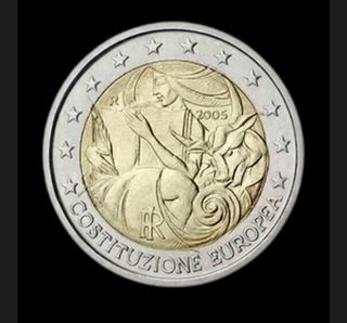 Moneda 2 Euros Italia 2005 Constitución Europea