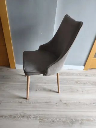 Sillas de comedor de tela y hierro