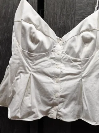 Blusa Peplum Blanca Talla XL