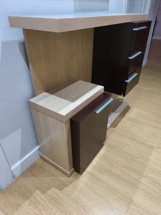 Espejo madera y cristal, con/sin mueble de entrada