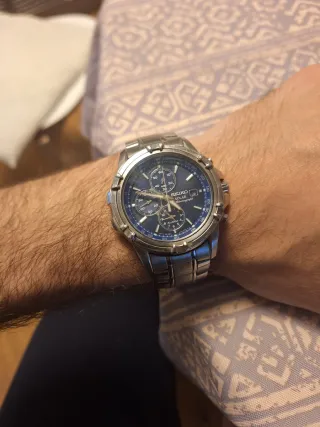 Seiko Solar Chronograph V172-0AJ0 Azul/Plata