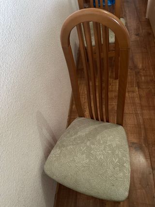 6 Sillas de Comedor Madera y Tela