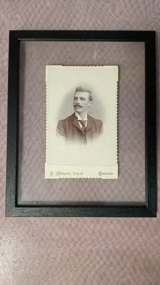 Cuadro Marco Madera Negro Foto Antigua