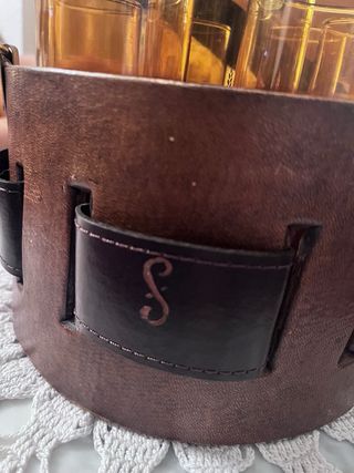 Set bar vintage cuero