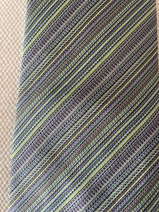 Corbata Hermes Seda Rayas Gris y Verde