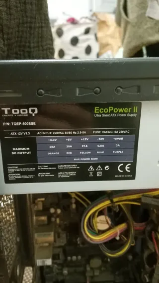 Fuente Alimentación TOOQ 500W Ecopower II