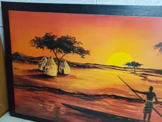 Quadro etnico tramonto africano