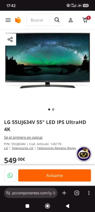 Televisor LG 55 4K UHD Smart TV