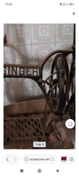 Pie de Máquina de coser Singer antigua