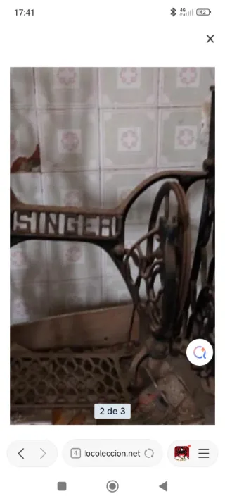 Pie de Máquina de coser Singer antigua