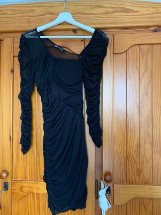 Vestido Zara tul negro XS