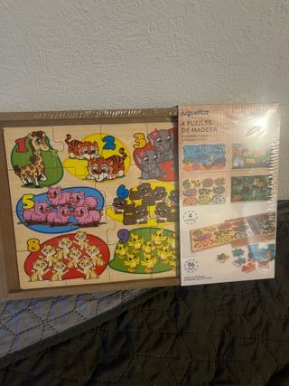 Juguettos 4 Puzzles Madera Animales