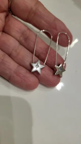 Pendientes de plata con estrella