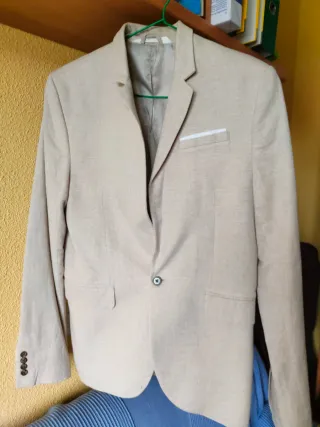 Chaqueta blazer hombre vestir beige