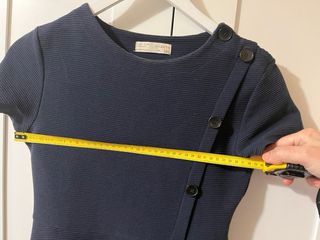 Vestido Zara azul marimo acampanado