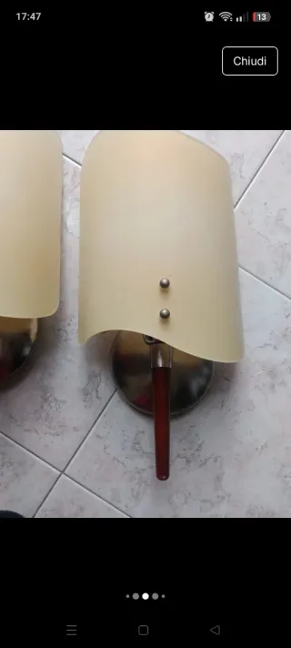 Applique da parete vetro e legno