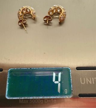 Pendientes Aro Oro 18K con Circonitas