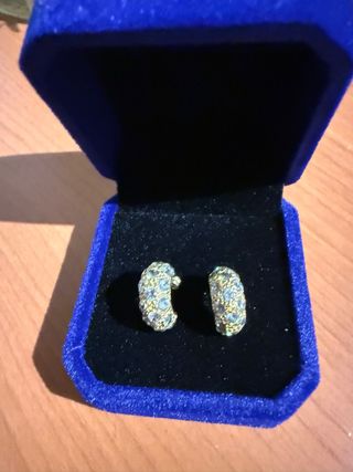 Pendientes Aro Oro 18K con Circonitas
