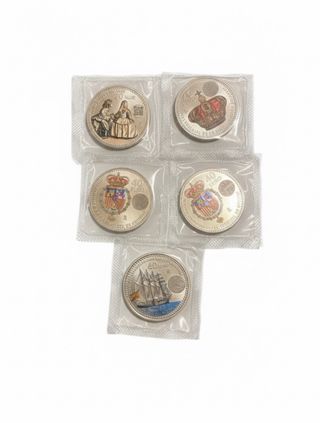 Colección 5 Monedas Conmemorativas Plata