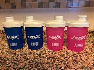 4 Shaker Amix Mezclador Azul y Rosa
