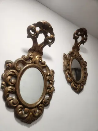 Pareja Cornucopias Antiguas Doradas