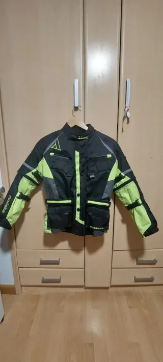 Chaqueta Moto Niño Negra y Flúor