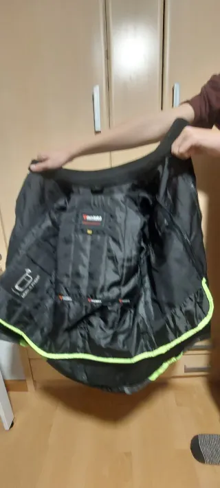 Chaqueta Moto Niño Negra y Flúor