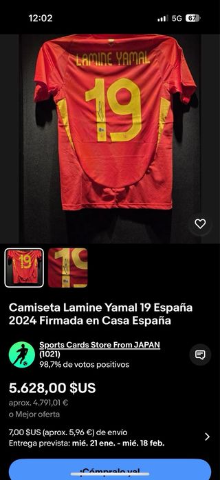 Camiseta Lamine Yamal Firmada certificada